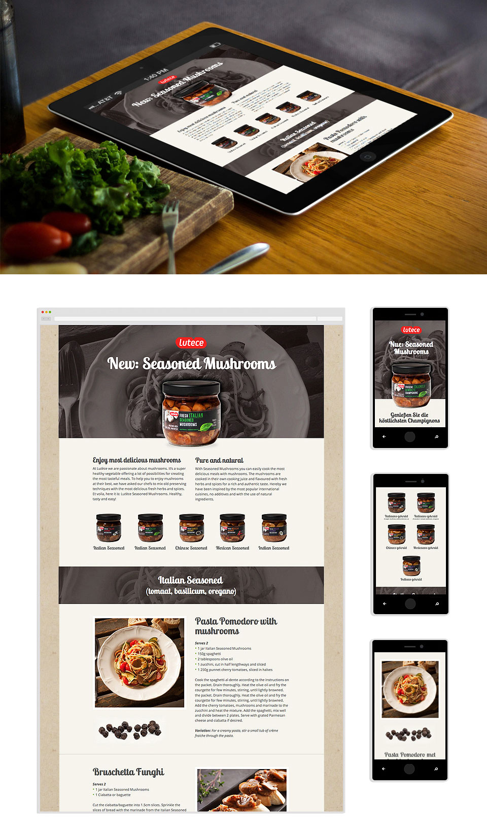 Webdesign - Lutèce (Gekruide Champignons)